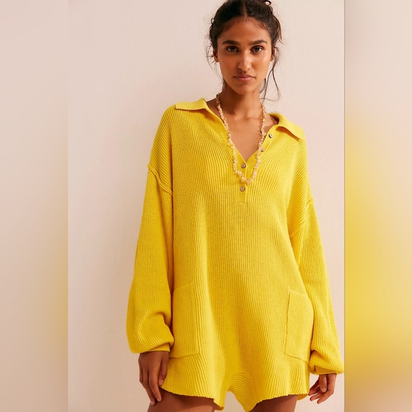Free People Picnic Sweater Romper - Picture 1 of 7